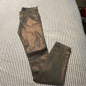 Else Women’s Size  27 Metallic‎ Bronze Skinny Pants